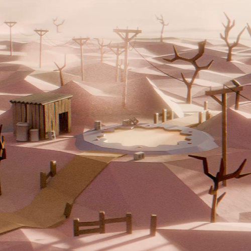 low poly wasteland